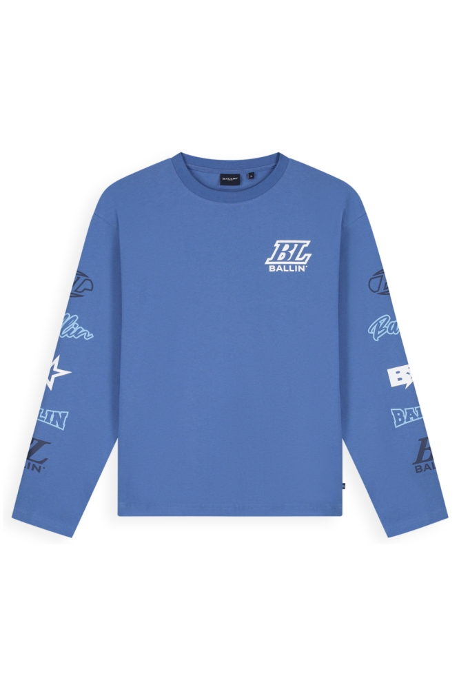 Ballin blauwe heren t-shirt | Vooraanzicht