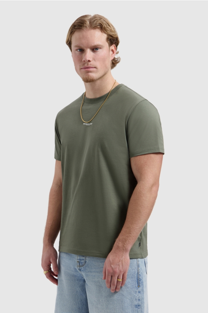 Ballin groene heren t-shirt | Model vooraanzicht