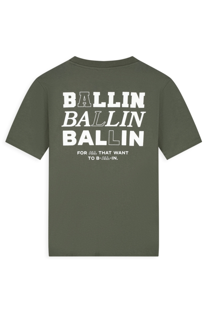 Ballin groene heren t-shirt | Achteraanzicht