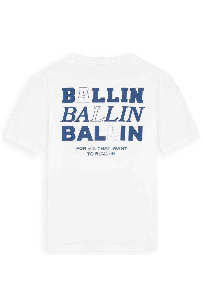Ballin witte heren t-shirt | Achteraanzicht