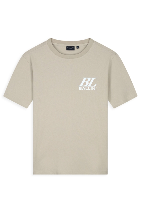 Ballin taupe heren t-shirt | Vooraanzicht