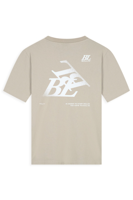 Ballin taupe heren t-shirt | Achteraanzicht