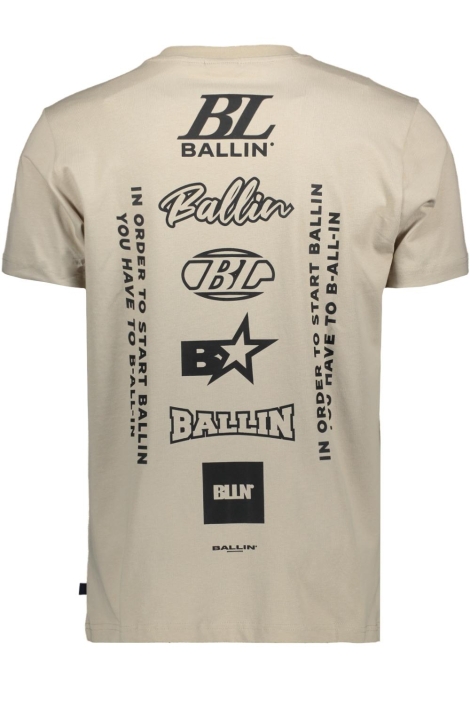 Ballin taupe heren t-shirt | Achteraanzicht
