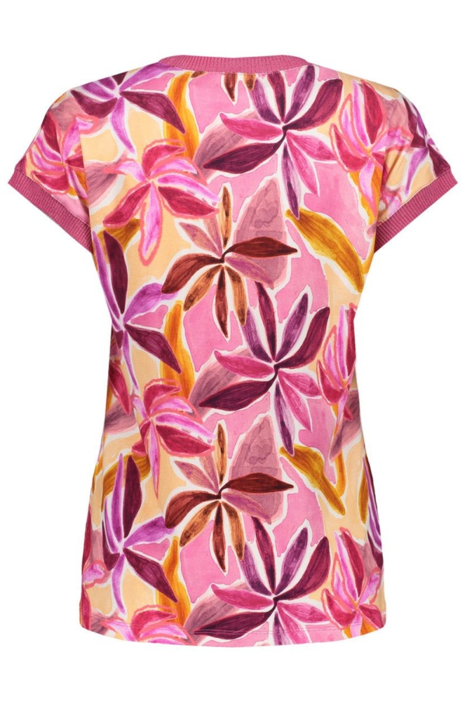 Geisha roze dames t-shirt | Achteraanzicht