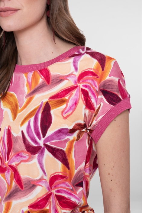 Geisha roze dames t-shirt | Close up