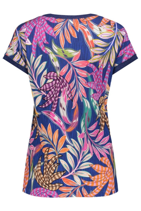 Geisha blauwe dames t-shirt | Achteraanzicht