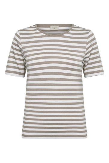 Freequent T-shirt FQLIANA TEE 211647 SIMPLY TAUPE W. STAR OFF-WHITE