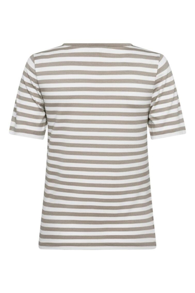 Freequent taupe dames t-shirt | Achteraanzicht