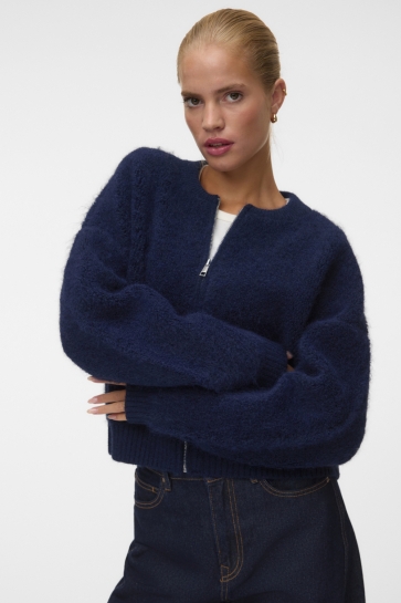Vero Moda vmpriscila ls o-neck knit bomber ja Blauw