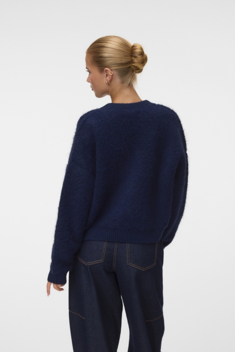Vero Moda blauwe dames vest | Model achteraanzicht