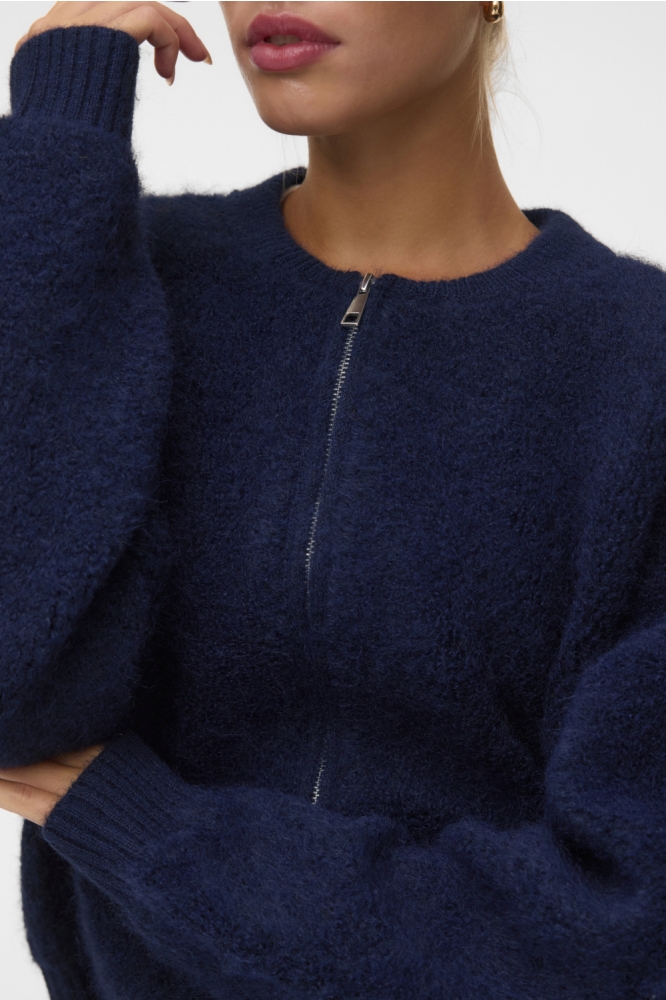 Vero Moda blauwe dames vest | Close up