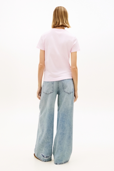 Tommy Jeans roze dames t-shirt | Model