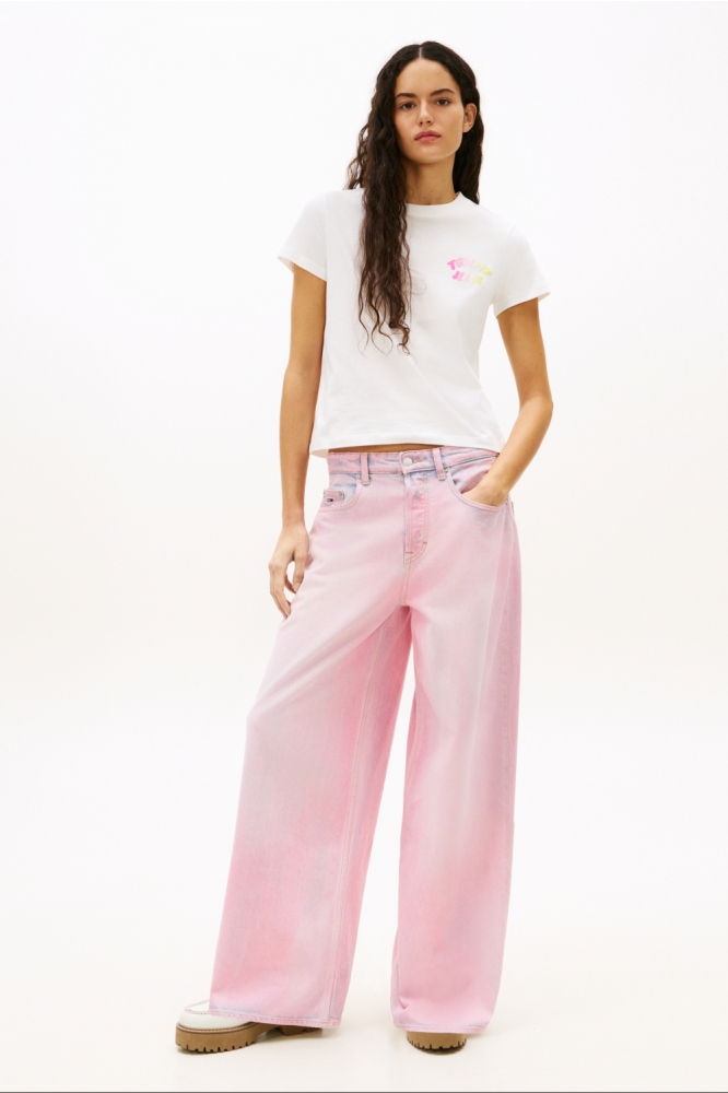 Tommy Jeans witte dames t-shirt | Model