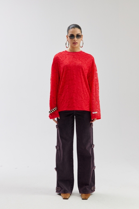 Harper & Yve rode dames t-shirt | Model