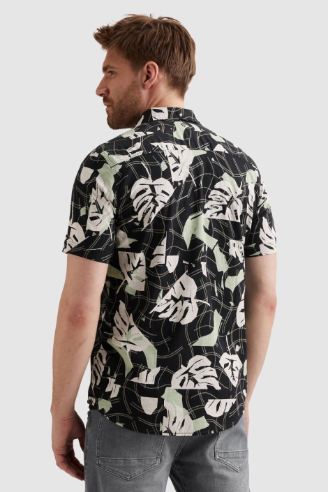 PME legend blauwe heren overhemd | Model achteraanzicht