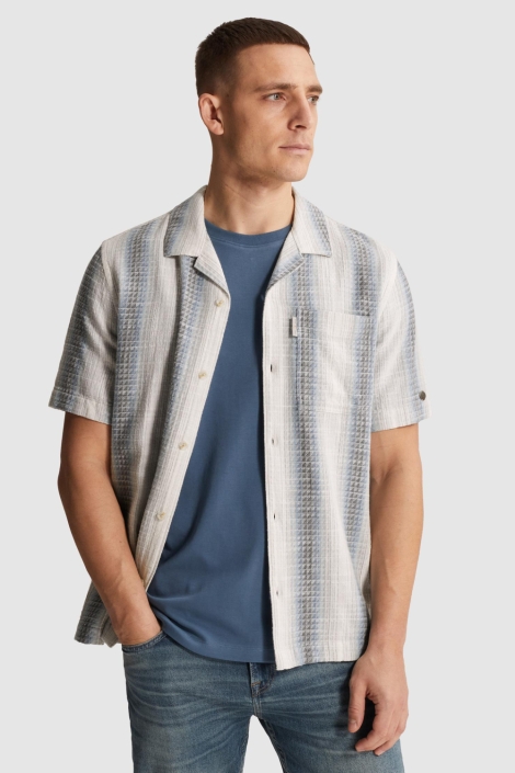 Cast Iron grijze heren overhemd | Model vooraanzicht