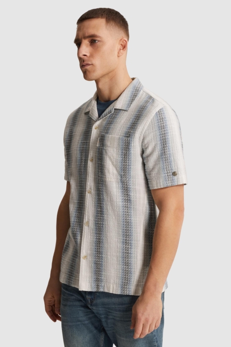 Cast Iron grijze heren overhemd | Model zijaanzicht