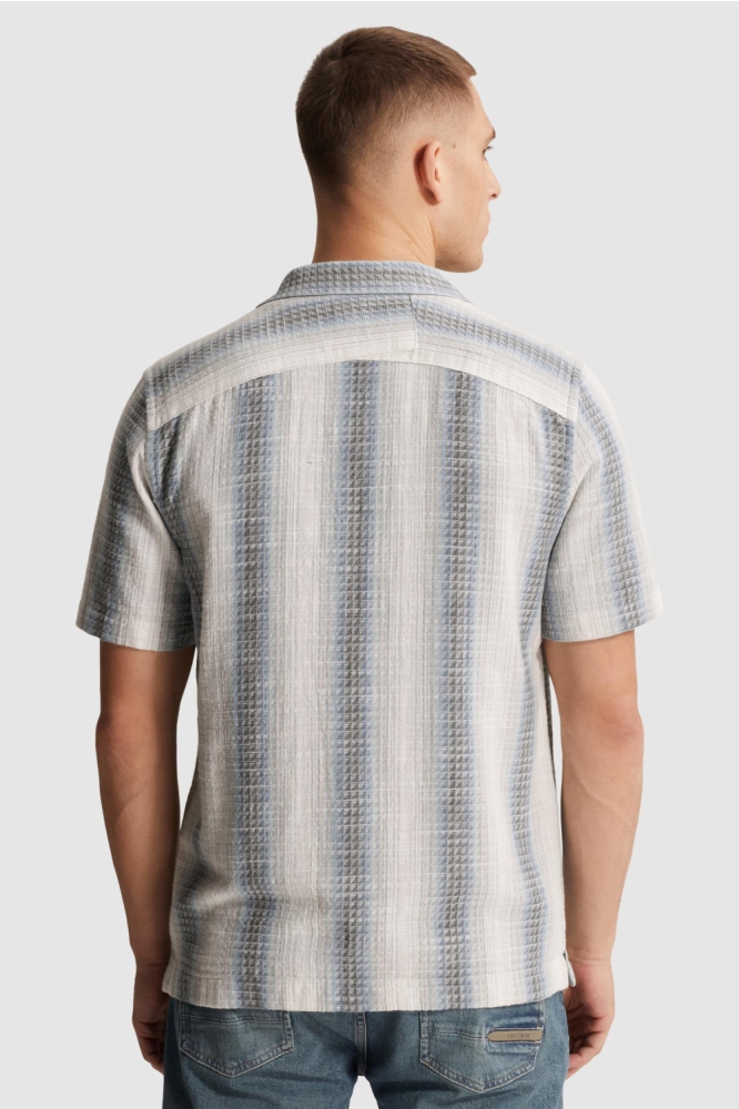 Cast Iron grijze heren overhemd | Model achteraanzicht