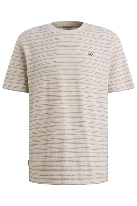 Cast Iron beige heren t-shirt | Vooraanzicht