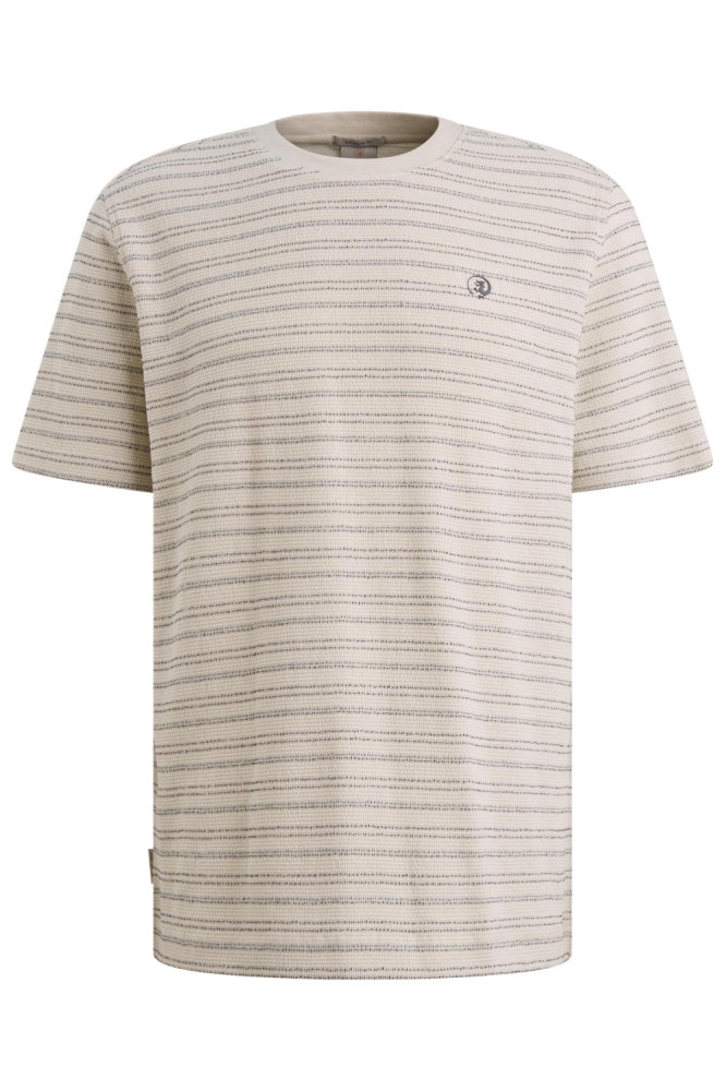 Cast Iron beige heren t-shirt | Vooraanzicht