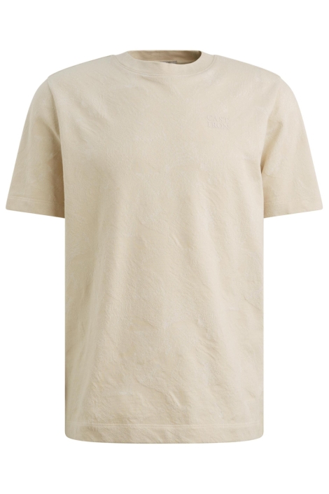 Cast Iron beige heren t-shirt | Vooraanzicht