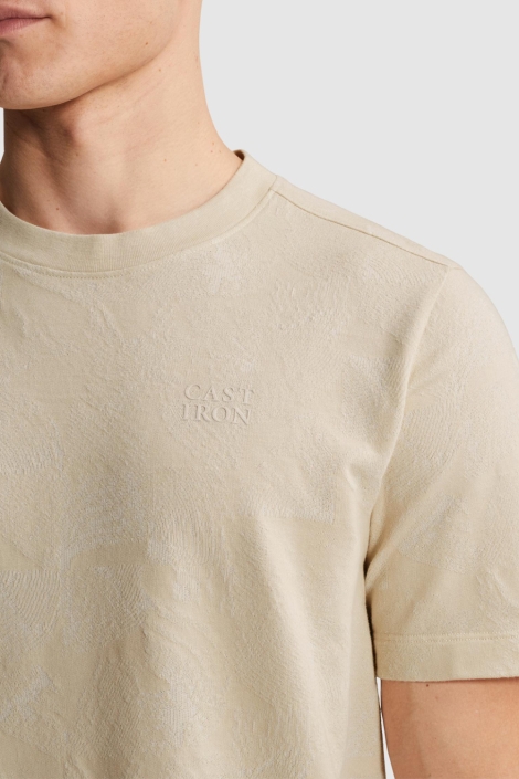 Cast Iron beige heren t-shirt | Close up