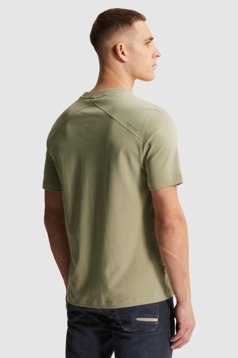 Cast Iron groene heren t-shirt | Model achteraanzicht