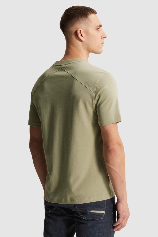 Cast Iron groene heren t-shirt | Model achteraanzicht