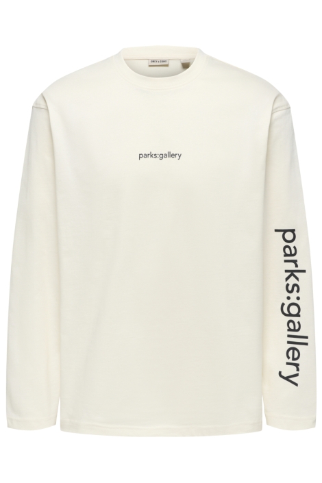 Only & Sons beige heren t-shirt | Vooraanzicht