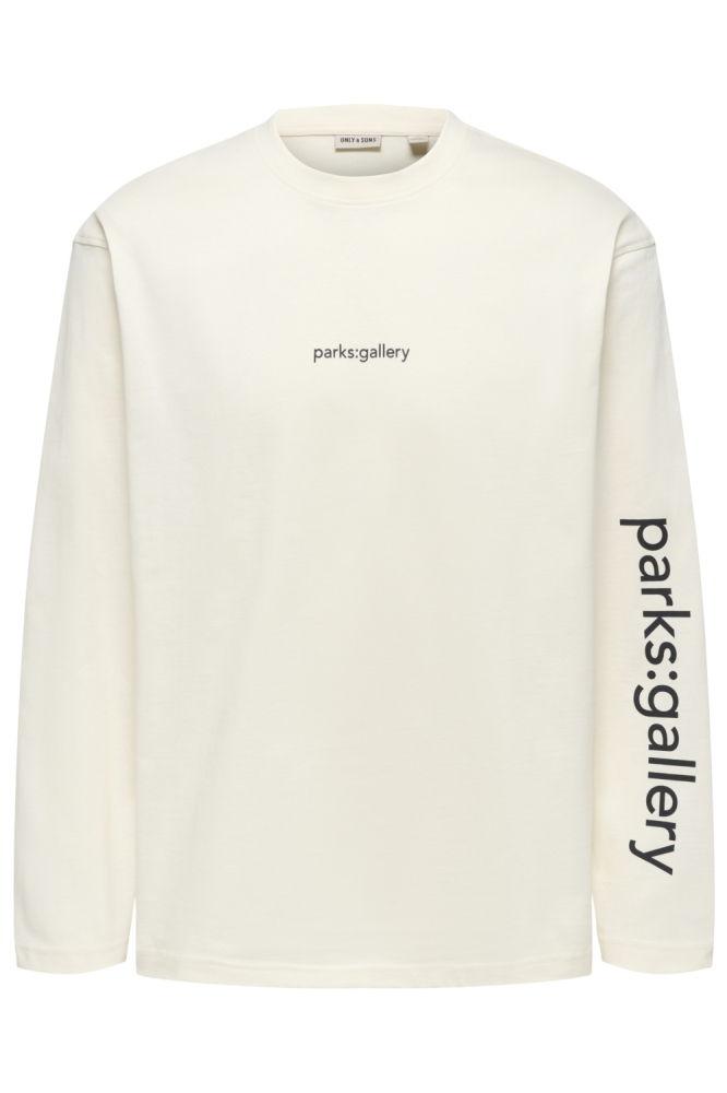 Only & Sons beige heren t-shirt | Vooraanzicht