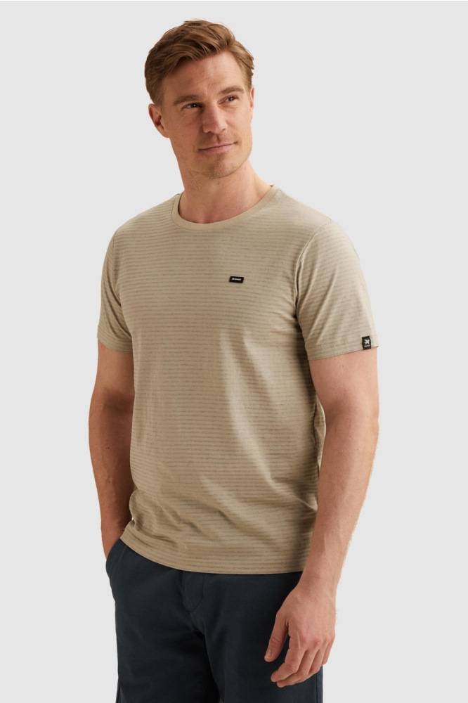 Vanguard beige heren t-shirt | Model vooraanzicht