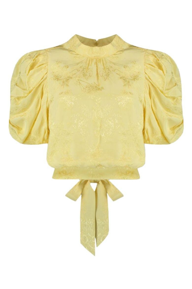 Harper & Yve gele dames blouse | Vooraanzicht
