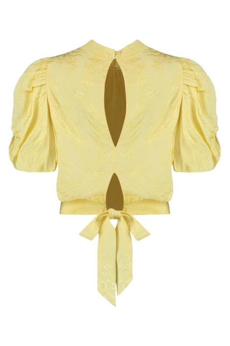 Harper & Yve gele dames blouse | Achteraanzicht