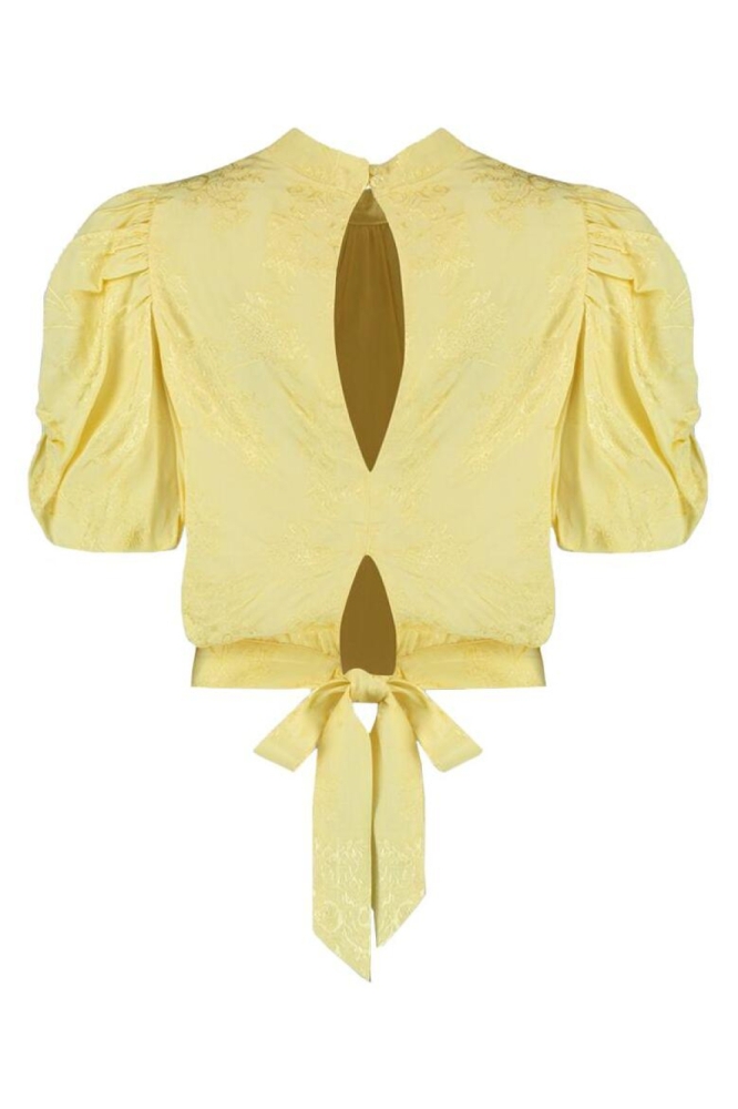 Harper & Yve gele dames blouse | Achteraanzicht