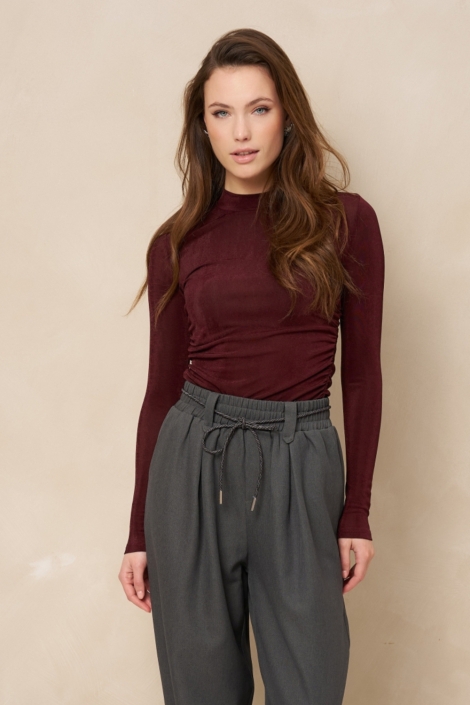 Lofty Manner bordeaux dames top | Model vooraanzicht