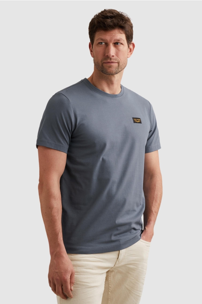PME legend blauwe heren t-shirt | Model zijaanzicht