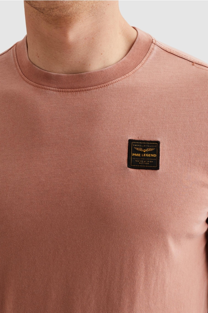 PME legend roze heren t-shirt | Close up