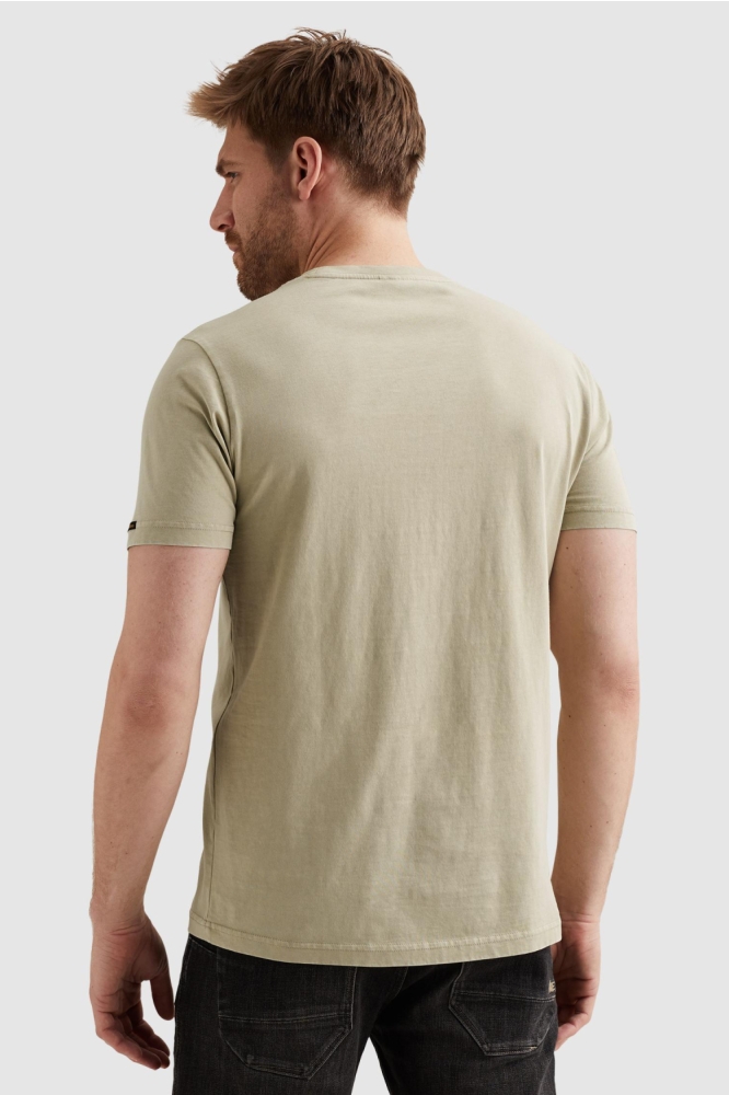 PME legend beige heren t-shirt | Model achteraanzicht