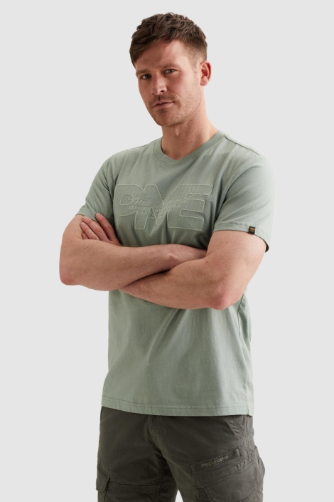 PME legend groene heren t-shirt | Model zijaanzicht