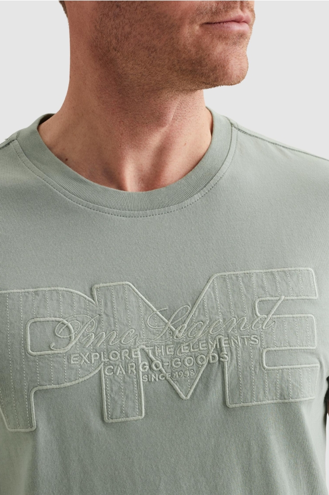 PME legend groene heren t-shirt | Close up