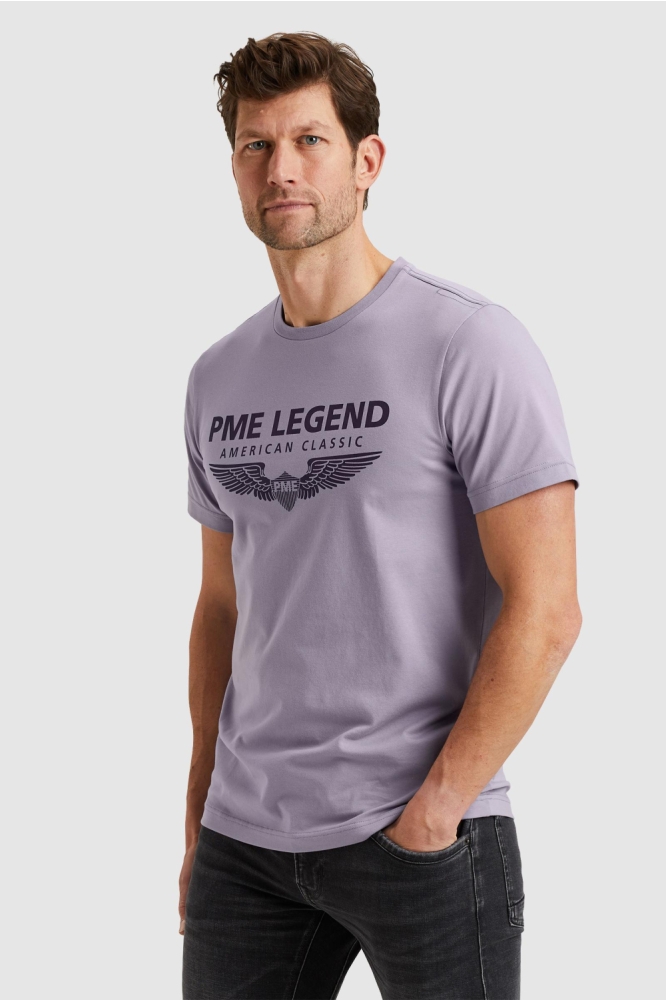 PME legend paarse heren t-shirt | Model zijaanzicht