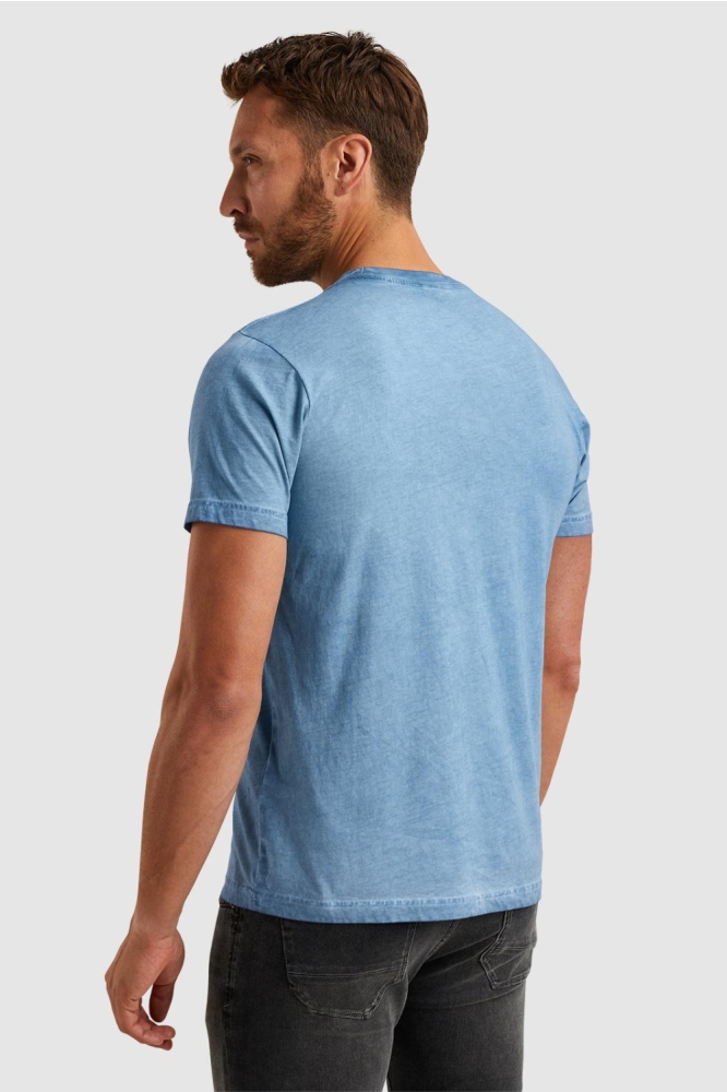 PME legend blauwe heren t-shirt | Model achteraanzicht