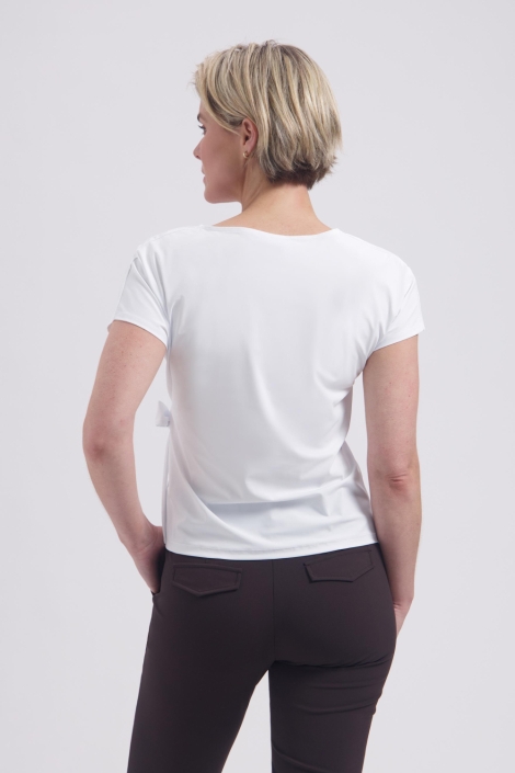 Lady Day witte dames t-shirt | Model achteraanzicht