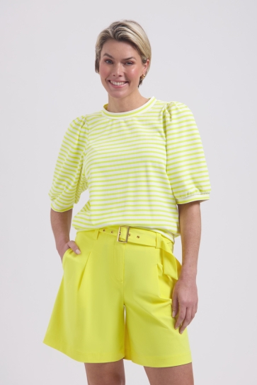 Lady Day T-shirt AMIE STRUCTURE L24 580 3242 WHITE YELLOW
