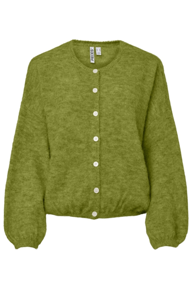 Pieces groene dames vest | Vooraanzicht