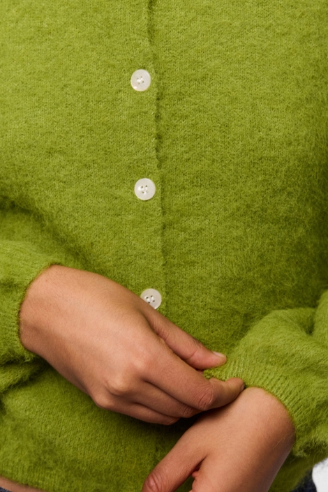 Pieces groene dames vest | Kleurstaal