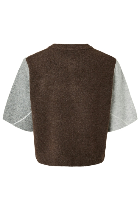 Pieces bruine dames vest | Achteraanzicht