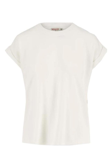 Zusss T-shirt T SHIRT MET OPGEROLDE MOUW LOVE NOTE 0307 0009 OFF WHITE