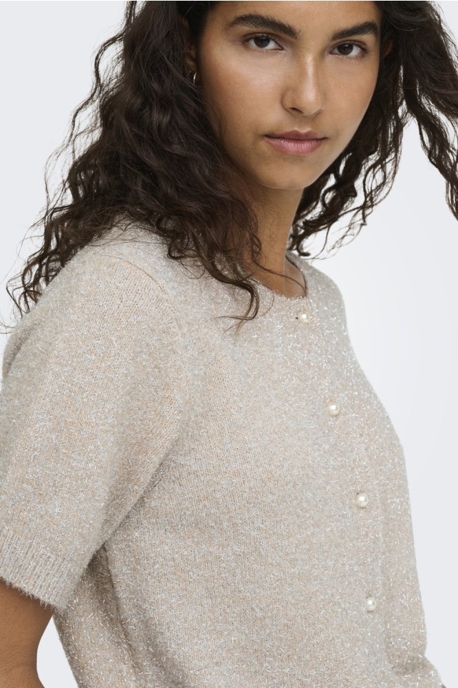 Jacqueline de Yong beige dames vest | Close up