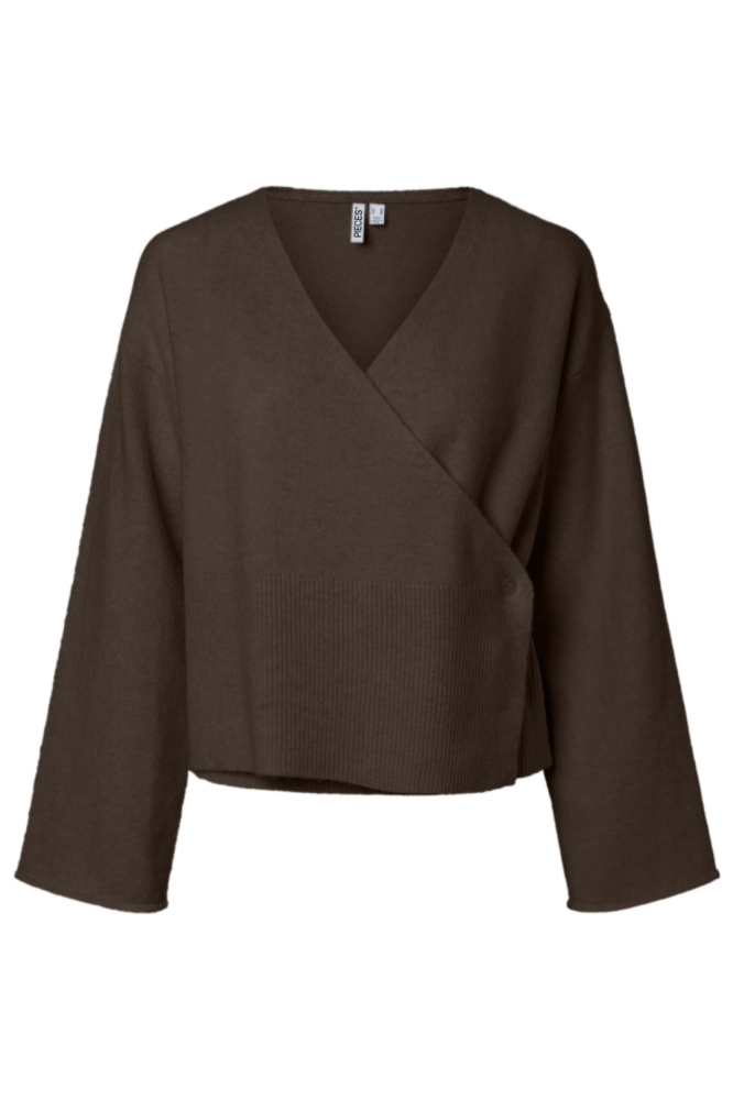 Pieces bruine dames vest | Vooraanzicht